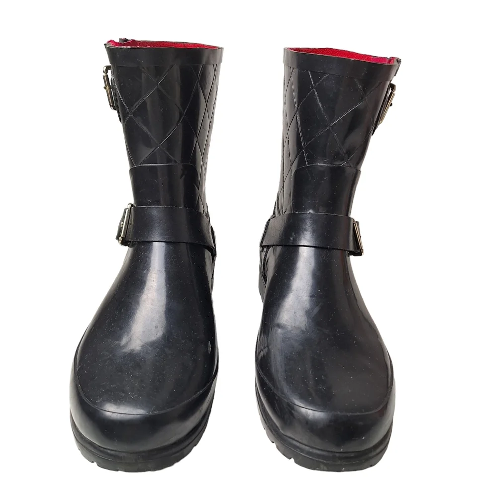 Sperry Topsider Falcon Rubber Black Rain Boots‎